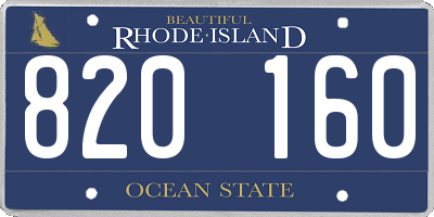 RI license plate 820160