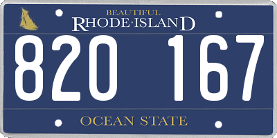 RI license plate 820167
