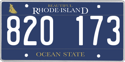 RI license plate 820173