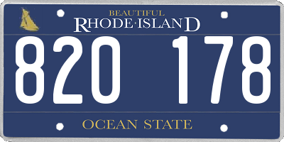 RI license plate 820178