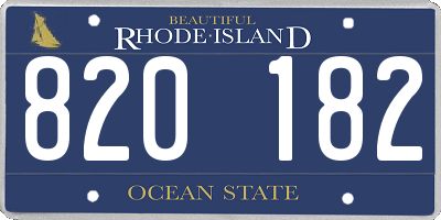 RI license plate 820182