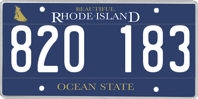RI license plate 820183