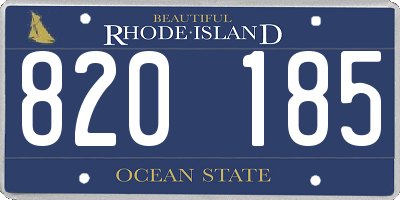 RI license plate 820185