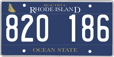 RI license plate 820186