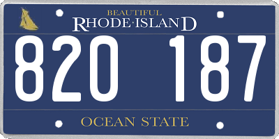 RI license plate 820187