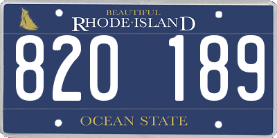 RI license plate 820189