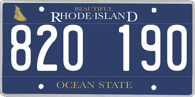 RI license plate 820190