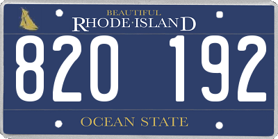 RI license plate 820192