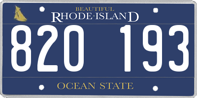 RI license plate 820193