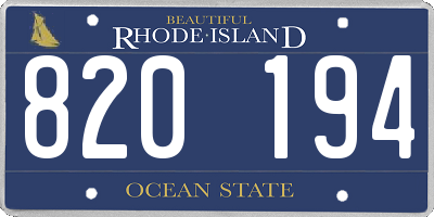 RI license plate 820194