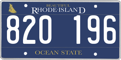 RI license plate 820196