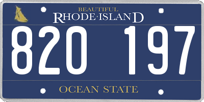 RI license plate 820197