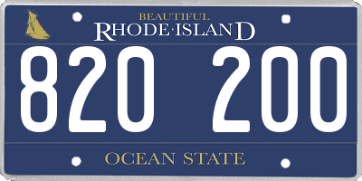 RI license plate 820200