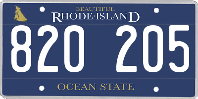 RI license plate 820205