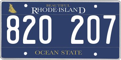 RI license plate 820207