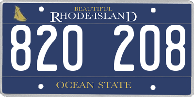 RI license plate 820208