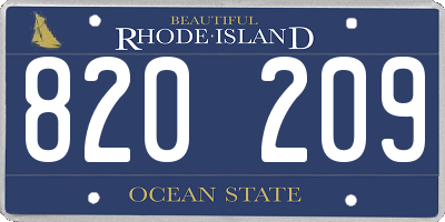 RI license plate 820209