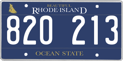 RI license plate 820213