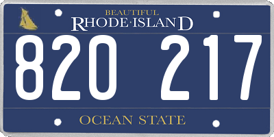 RI license plate 820217