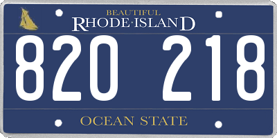 RI license plate 820218