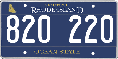 RI license plate 820220