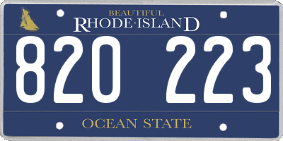 RI license plate 820223
