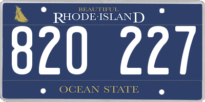 RI license plate 820227