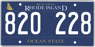 RI license plate 820228
