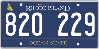RI license plate 820229