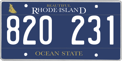 RI license plate 820231