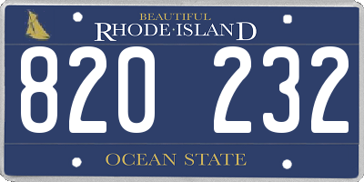 RI license plate 820232