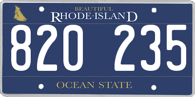 RI license plate 820235