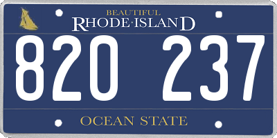 RI license plate 820237