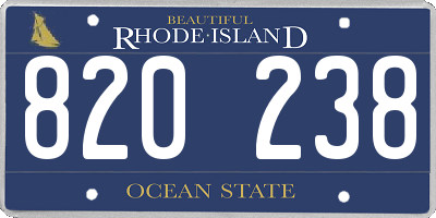 RI license plate 820238
