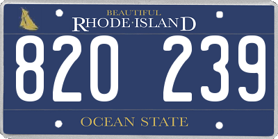 RI license plate 820239