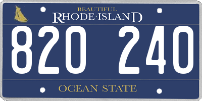 RI license plate 820240