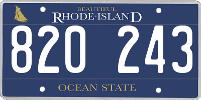 RI license plate 820243