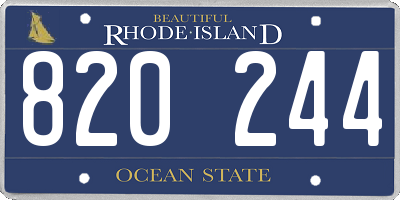 RI license plate 820244
