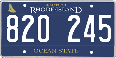 RI license plate 820245