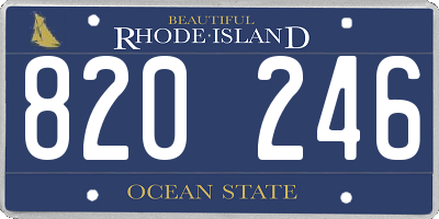 RI license plate 820246