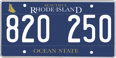 RI license plate 820250