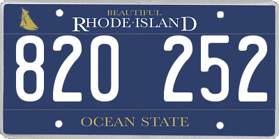RI license plate 820252