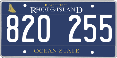RI license plate 820255