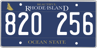 RI license plate 820256