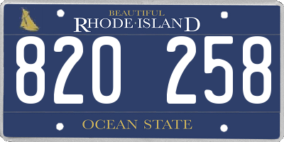 RI license plate 820258