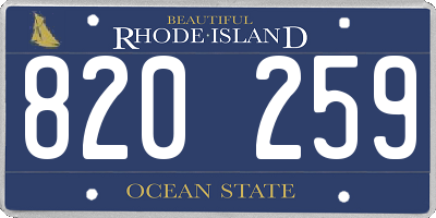 RI license plate 820259