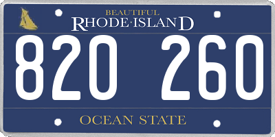 RI license plate 820260
