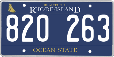 RI license plate 820263