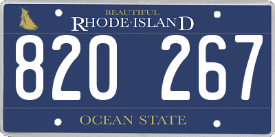 RI license plate 820267