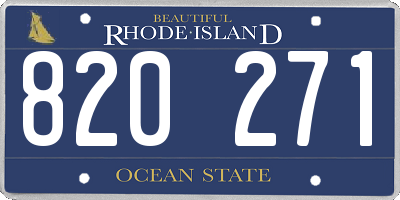 RI license plate 820271